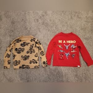 Kids size 5 long sleeve shirts